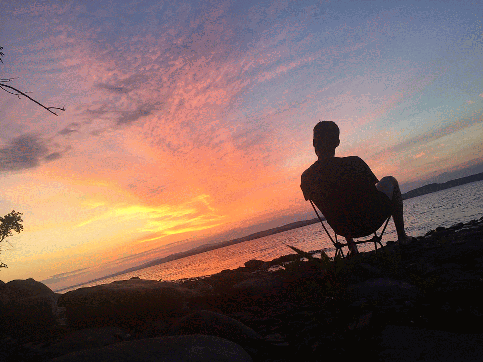 Sunset camp on the way to Montreal